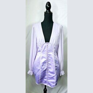 Size 6 PRETTYLITTLETHING Purple Corset Dress